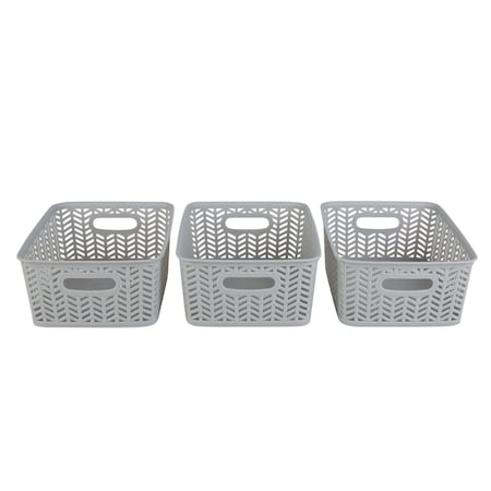 Simplify Plastic, Grey, 9.8 in H, 7.8 in W, 9.8 in L, 3 PK 25173-HGREY-3Pk